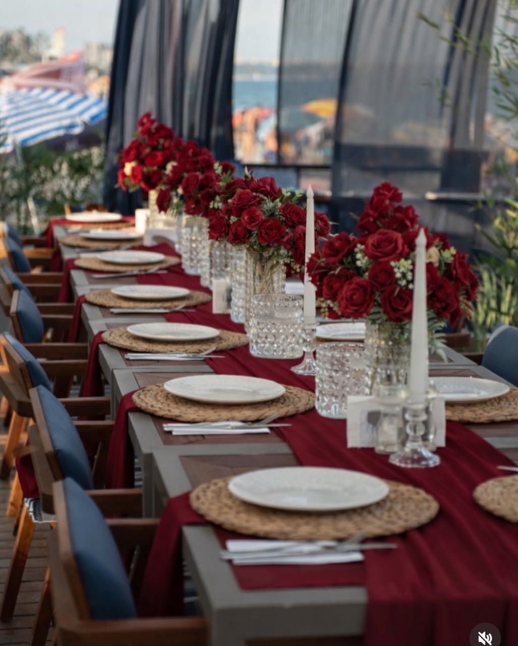 Dream Events ceremony setup with layered floral decor